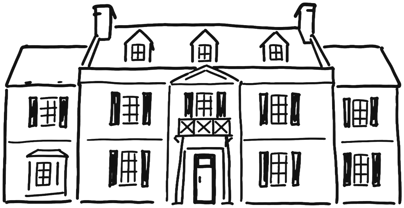 Line drawing of Harding Waterfront Estate